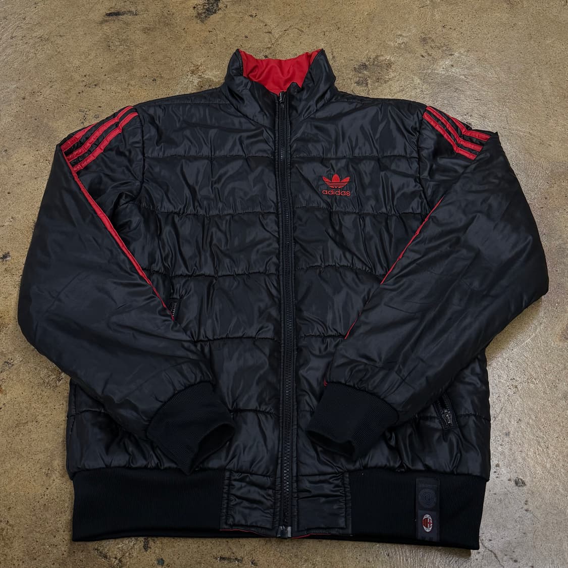 [정품/95] 아디다스 AC밀란 트랙 자켓 레드 블랙 양면 패딩 b16 상품이미지7