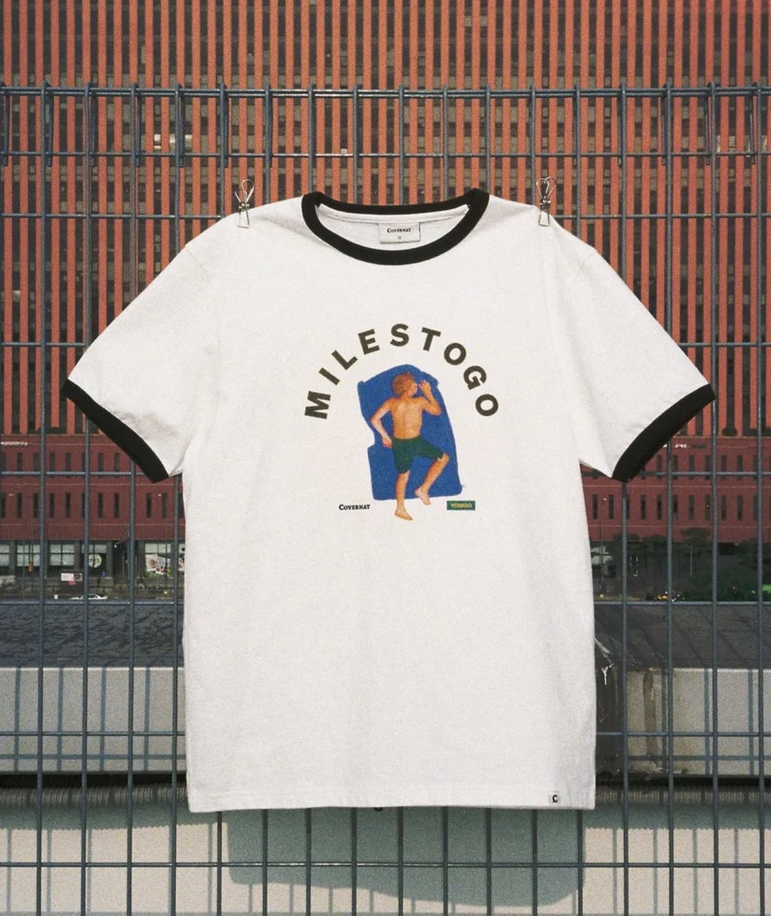 [새상품] M) 커버낫 썬베이딩 링거티셔츠 화이트 상품이미지1