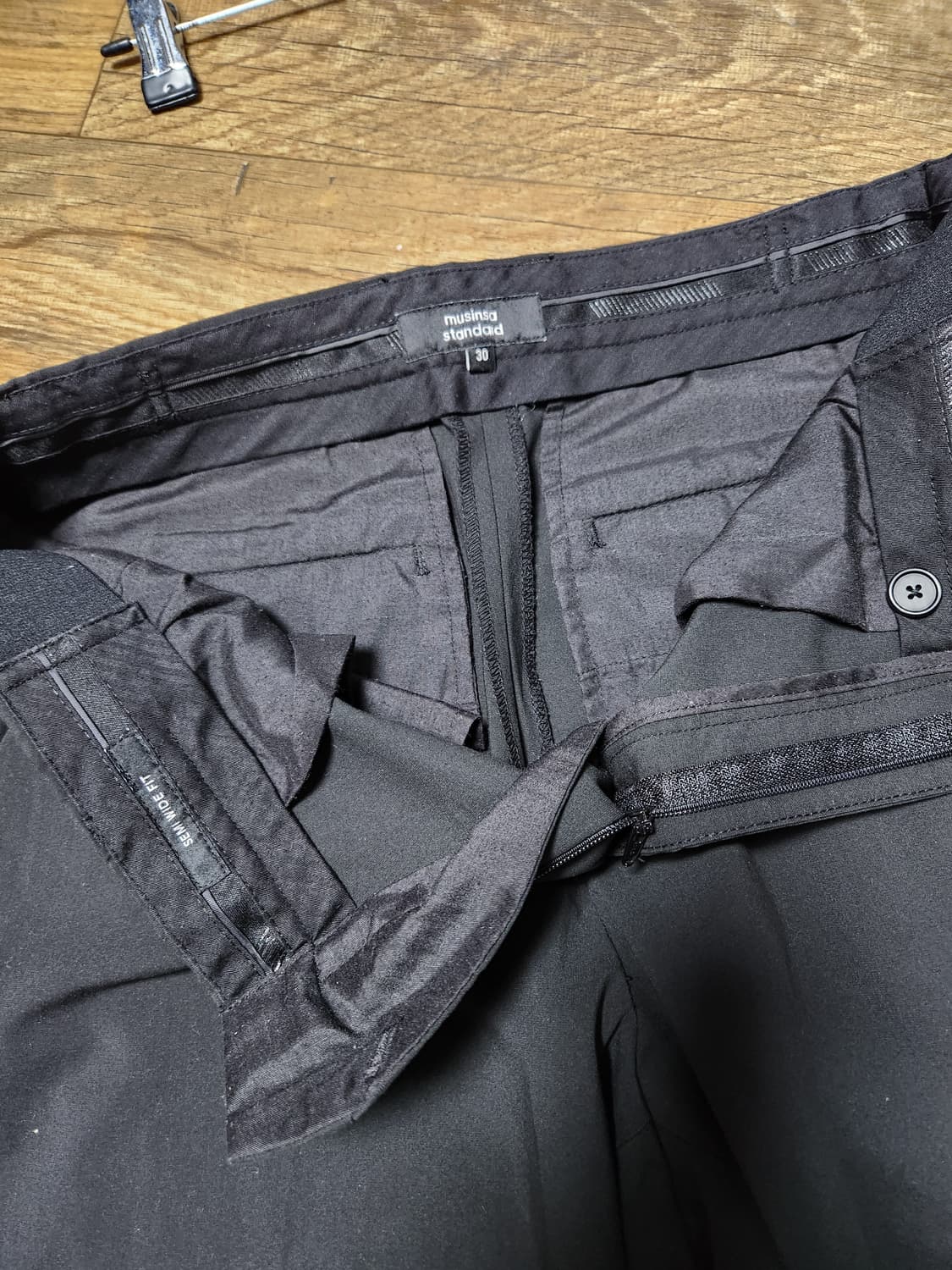 무신사 남성 블랙 정장 바지 슬랙스 30 상품이미지5