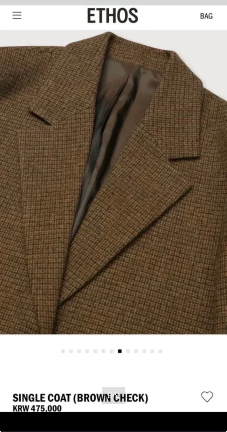 에토스 브라운체크 롱코트 상품이미지4