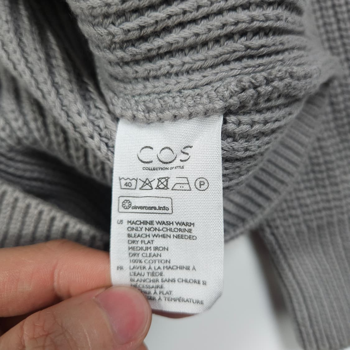 COS 코스 오버핏 와플 니트 상품이미지5