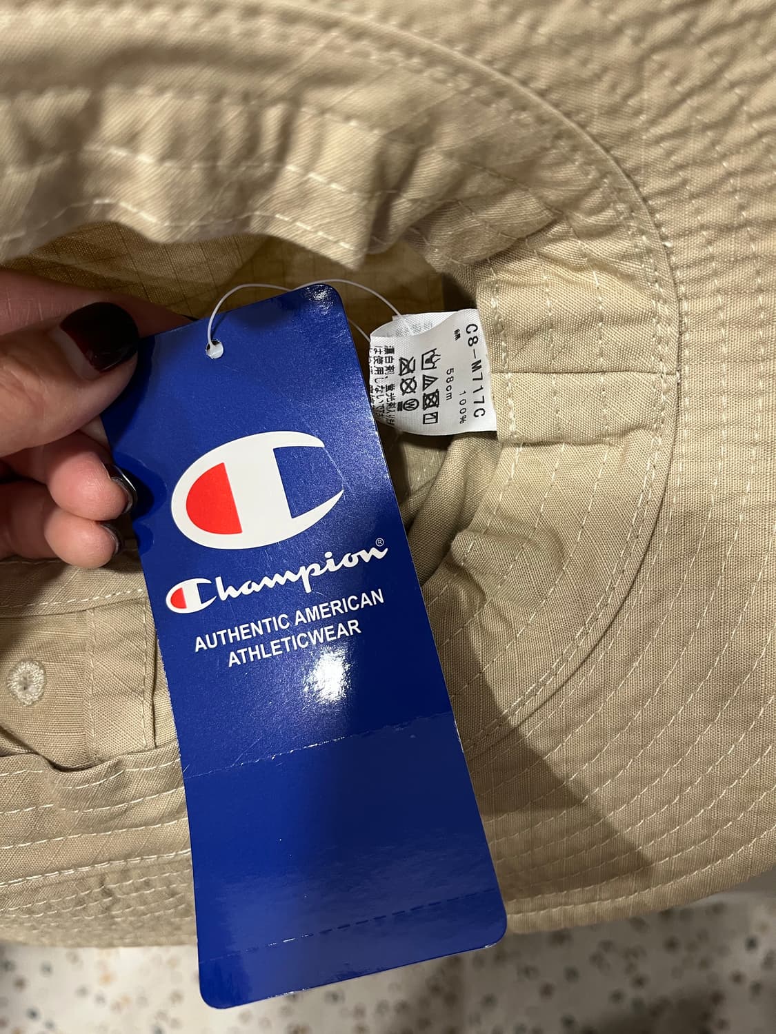 챔피온 베이지 버킷햇 모자 상품이미지3