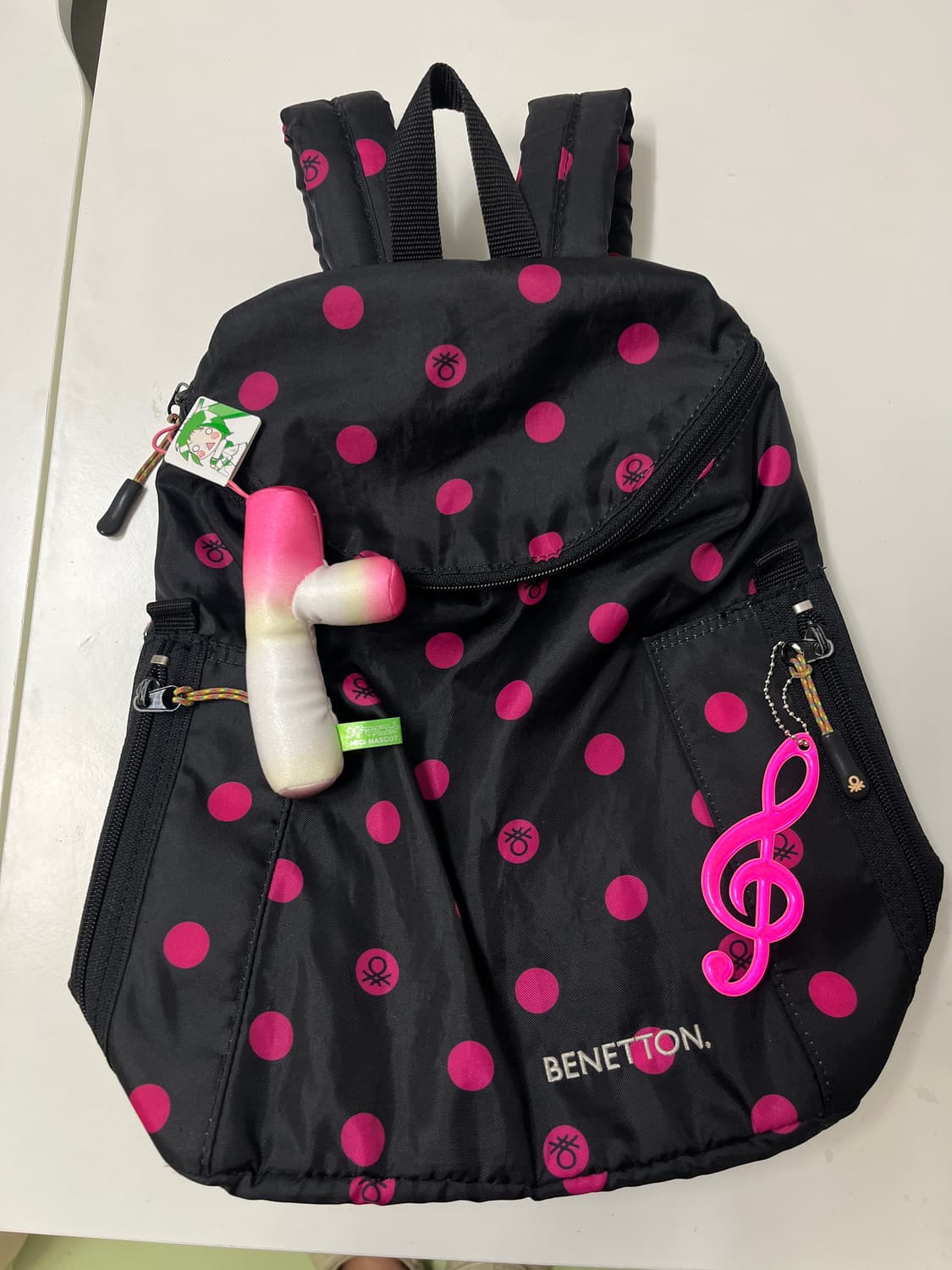 베네통 핫핑크 도트 백팩🎀 상품이미지6