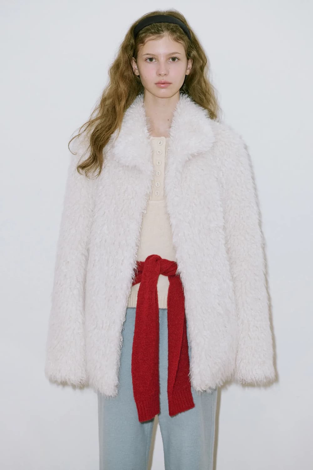 SINOON Heavy Mix Fur Jacket (Cream) 상품이미지1