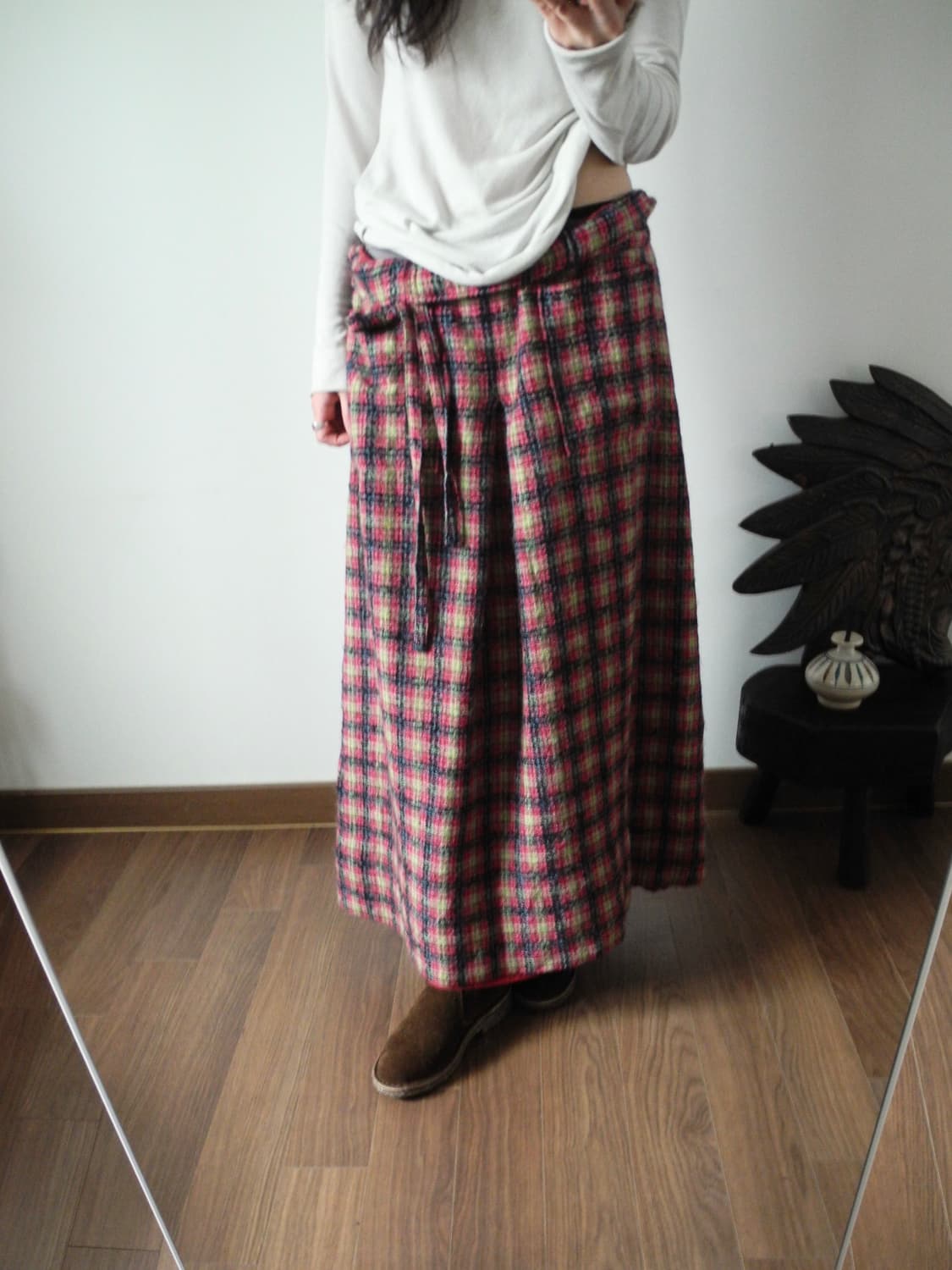 check patterned long skirt 상품이미지4