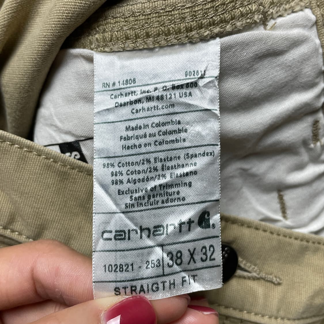 CARHARTT 칼하트 빈티지 베이지 스트레이트핏 워크 팬츠 A01016 상품이미지10