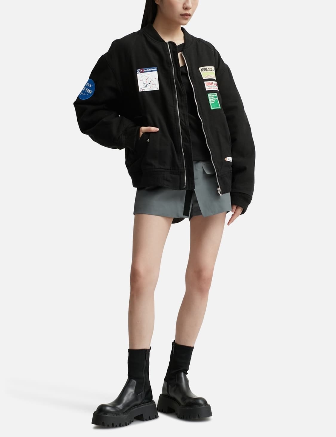 Kijun 패치 봄버 자켓 상품이미지6