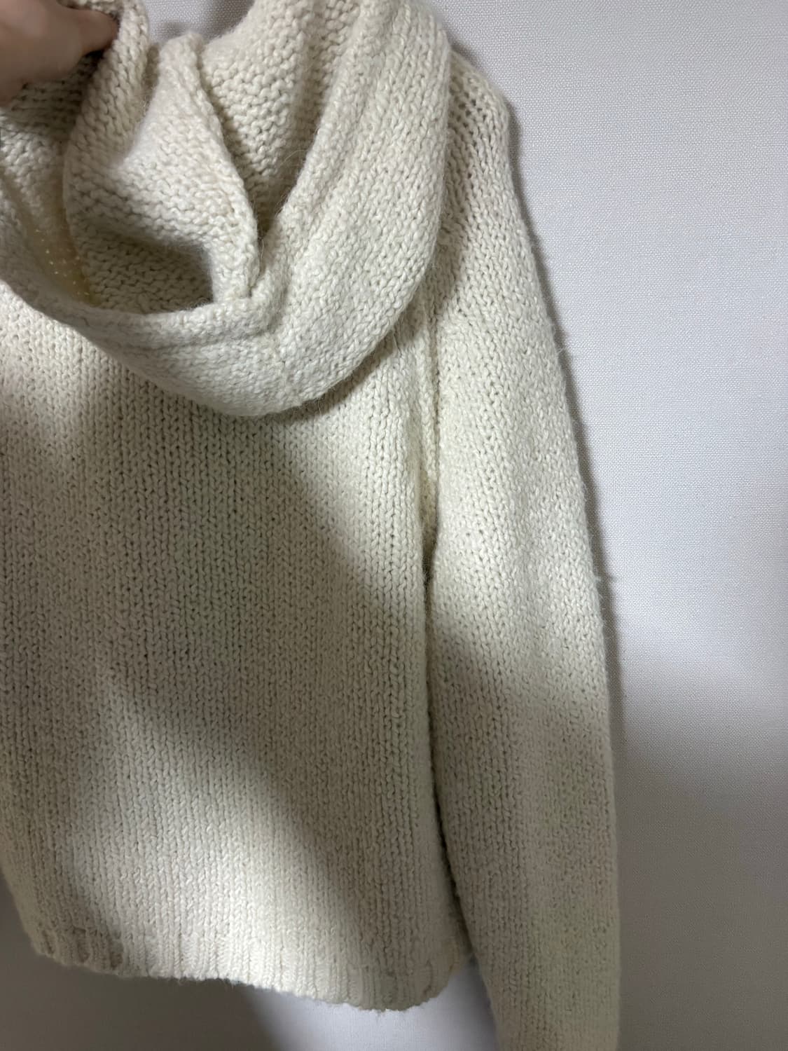 스투시 청키 니트 후드 집업 아이보리 상품이미지3