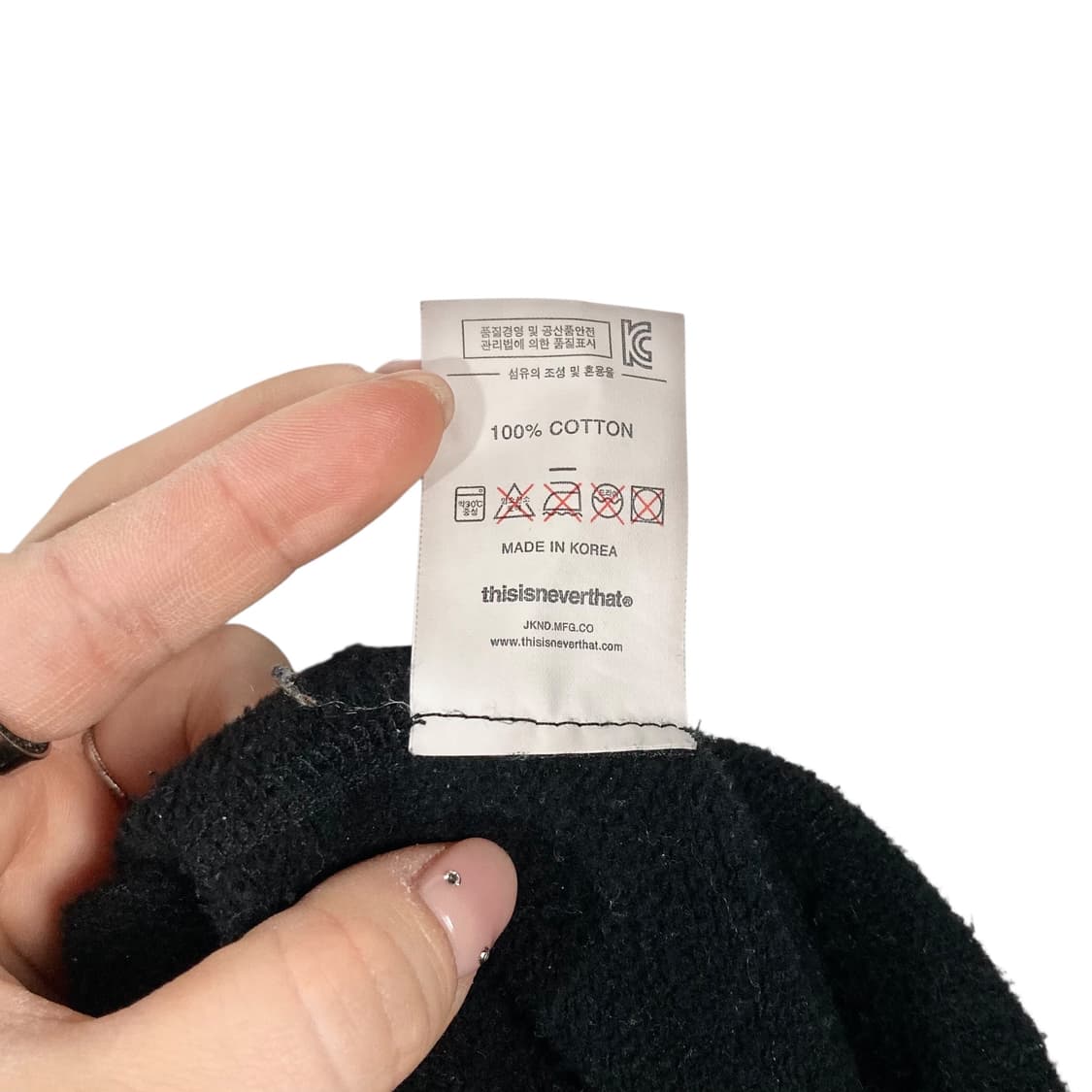 디스이즈네버뎃 로고 블랙 후드 상품이미지5