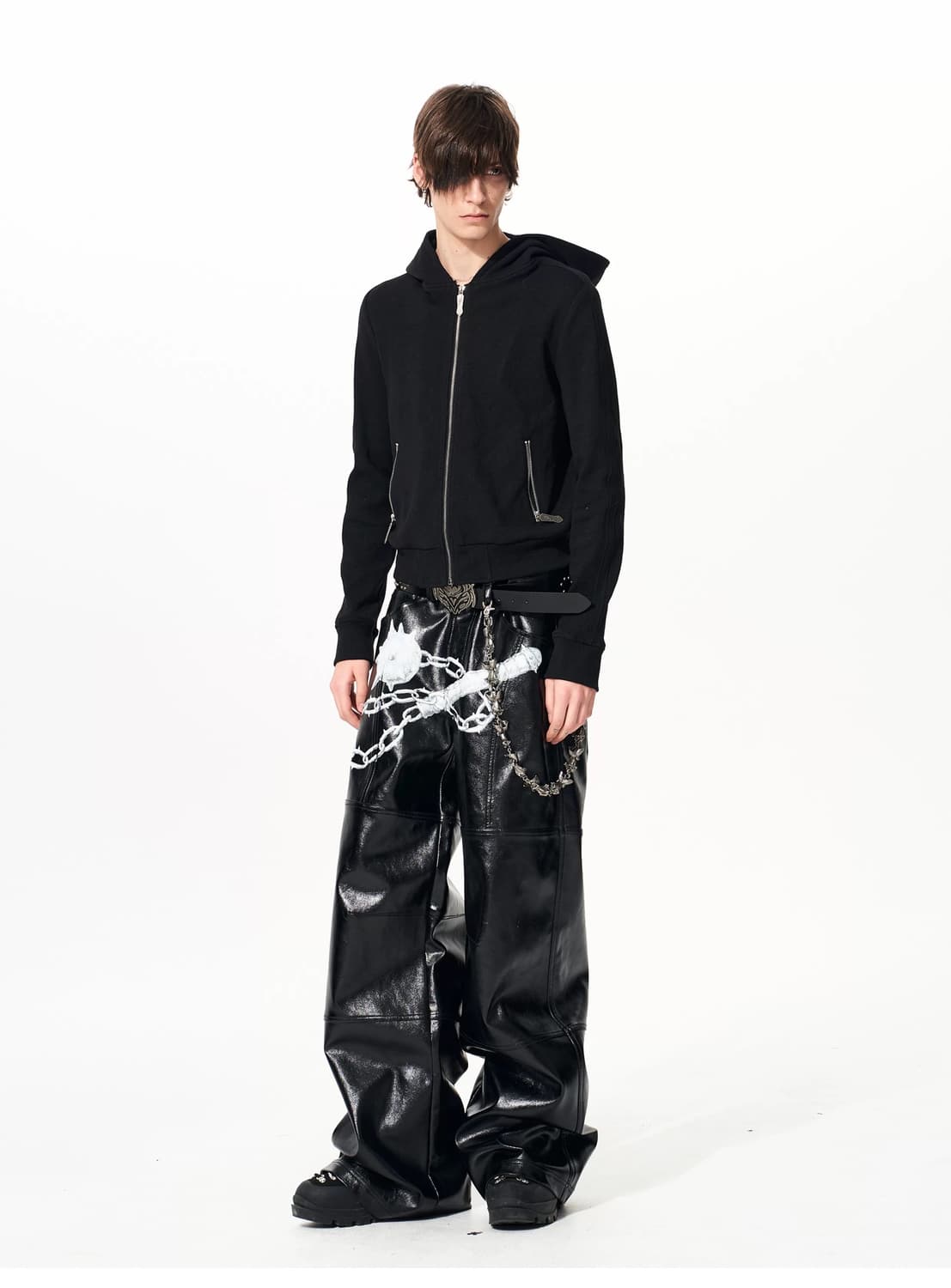 Skull Cross Embellished Hoodie 상품이미지9