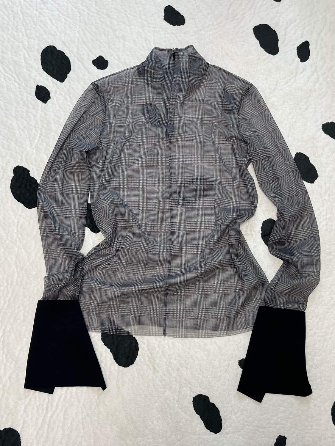 zara see-through check blouse 상품이미지5
