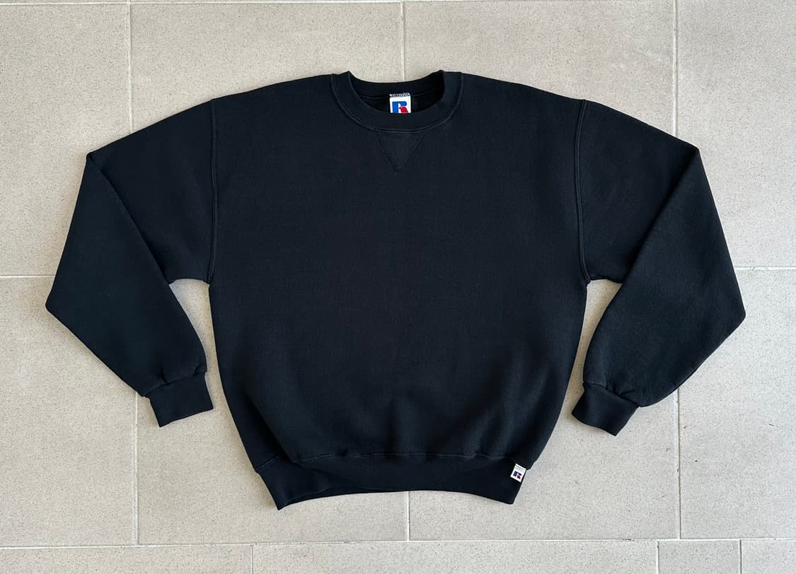 90s 빈티지 러셀 스웻셔츠 블랙 M 상품이미지1