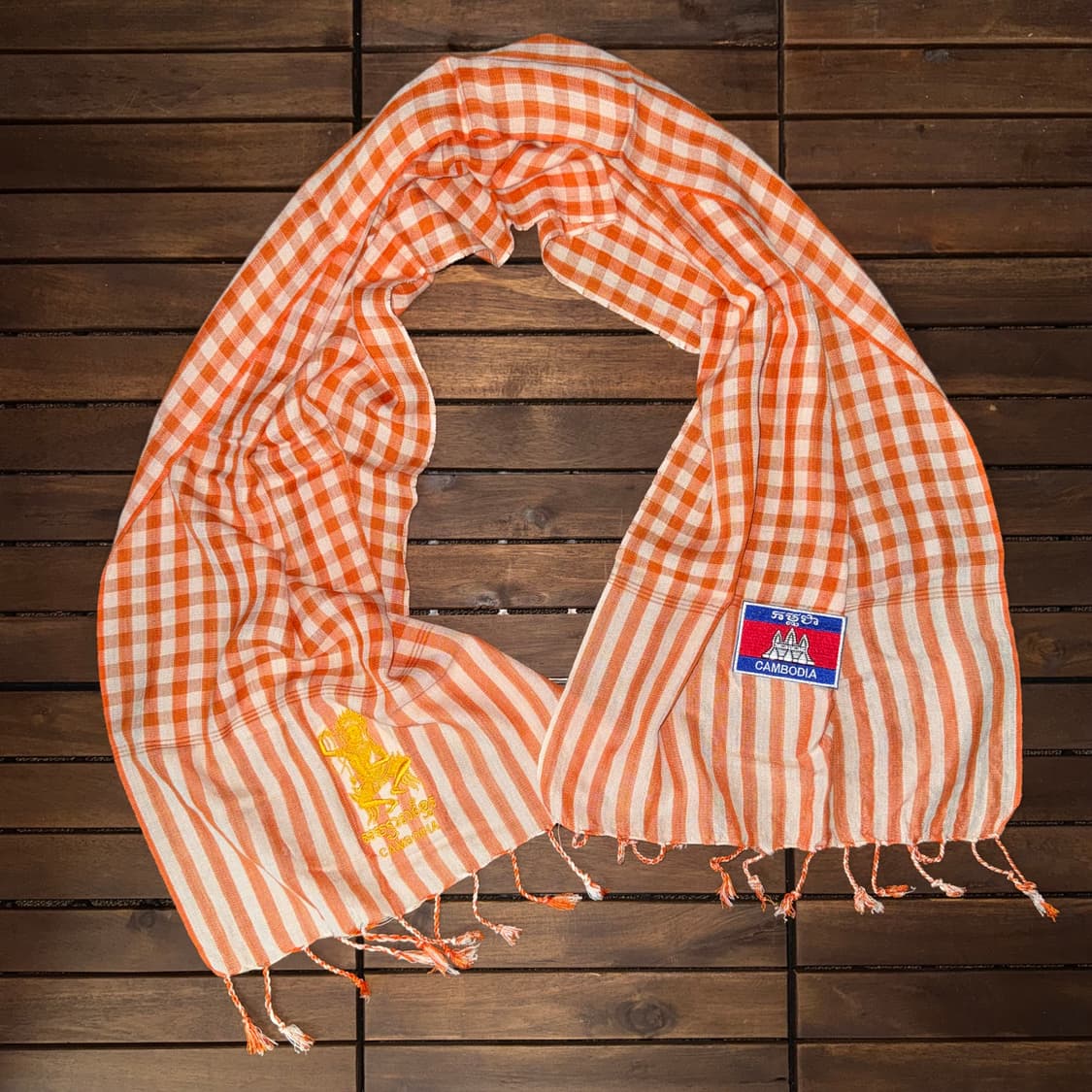 캄보디아 전통 체크 스카프 끄라마   상품이미지1