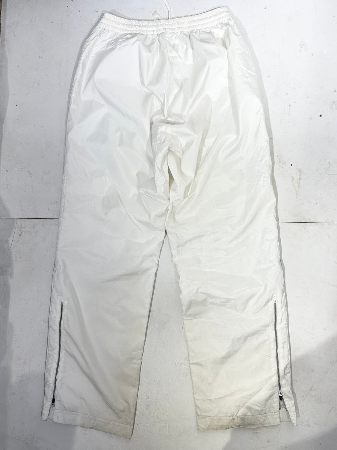 미즈노 화이트 블랙 로고 와이드 팬츠 L 상품이미지5