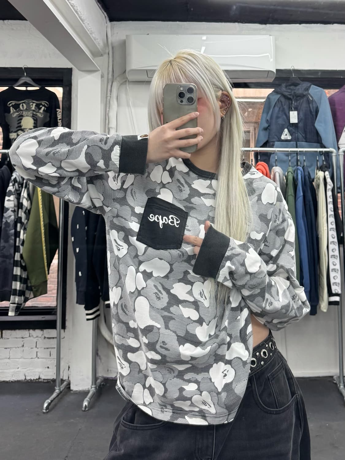 베이프 카모 포켓 롱슬리브 상품이미지4