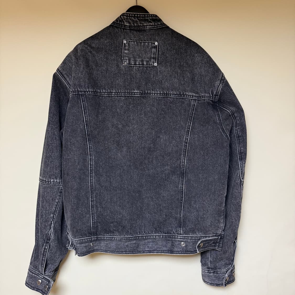 메종미네드 오블레이트 바이커 데님 자켓 블랙 상품이미지2