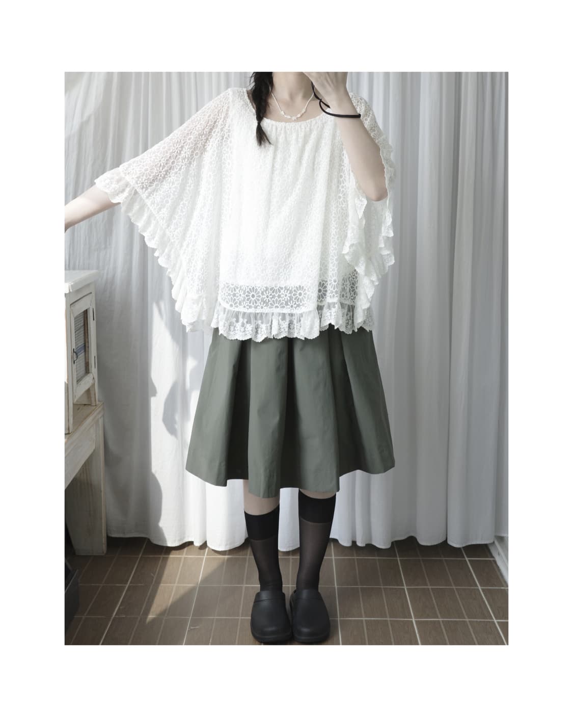 earth music&ecology flower cloak tee 상품이미지1
