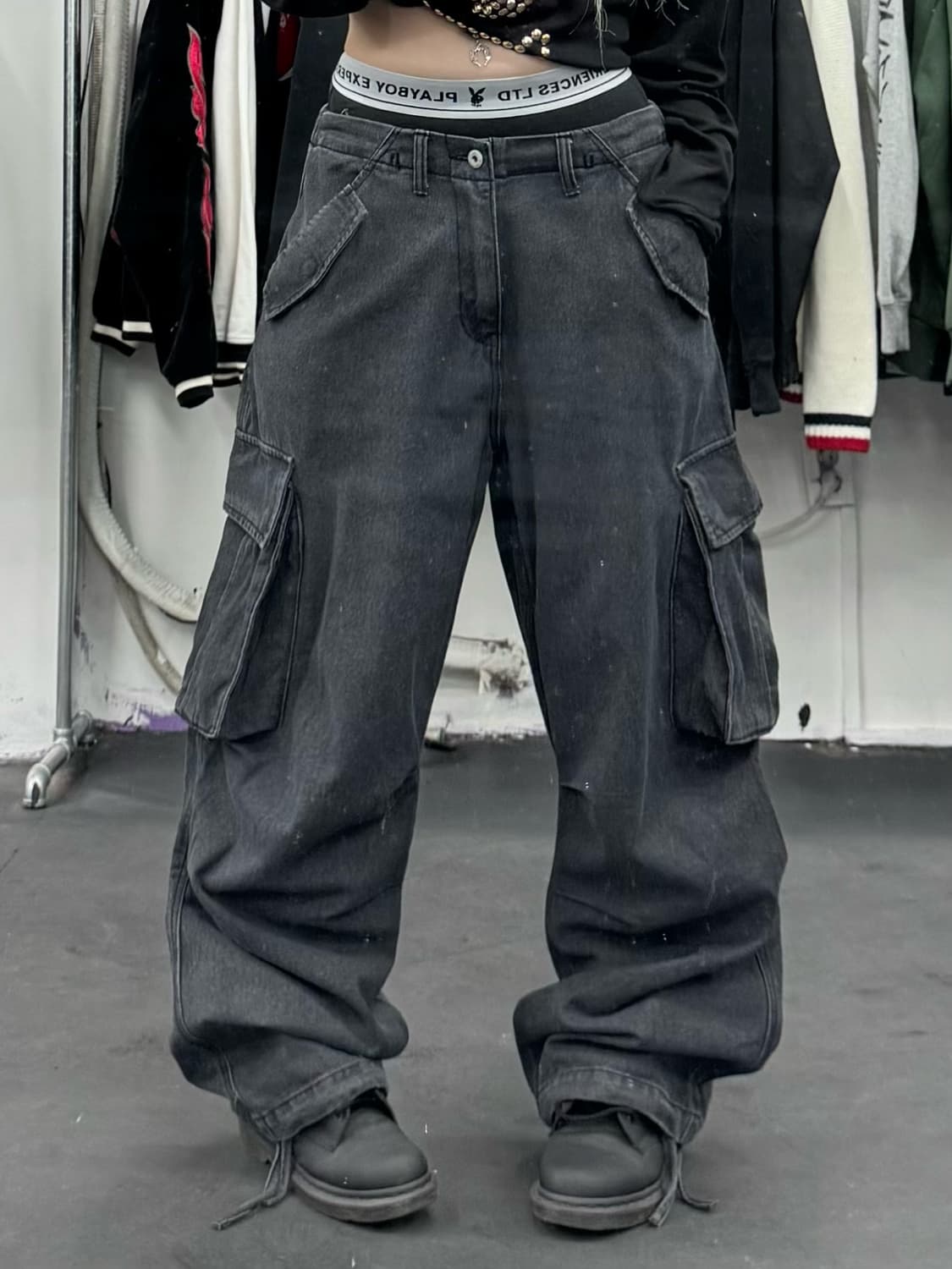 VTG 와이드 데님 카고팬츠 상품이미지1