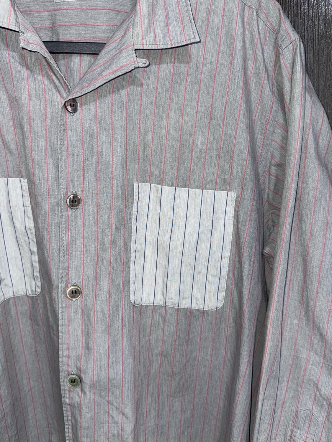 90s comme des garcons homme 꼼데 스트라이프 셔츠 상품이미지3