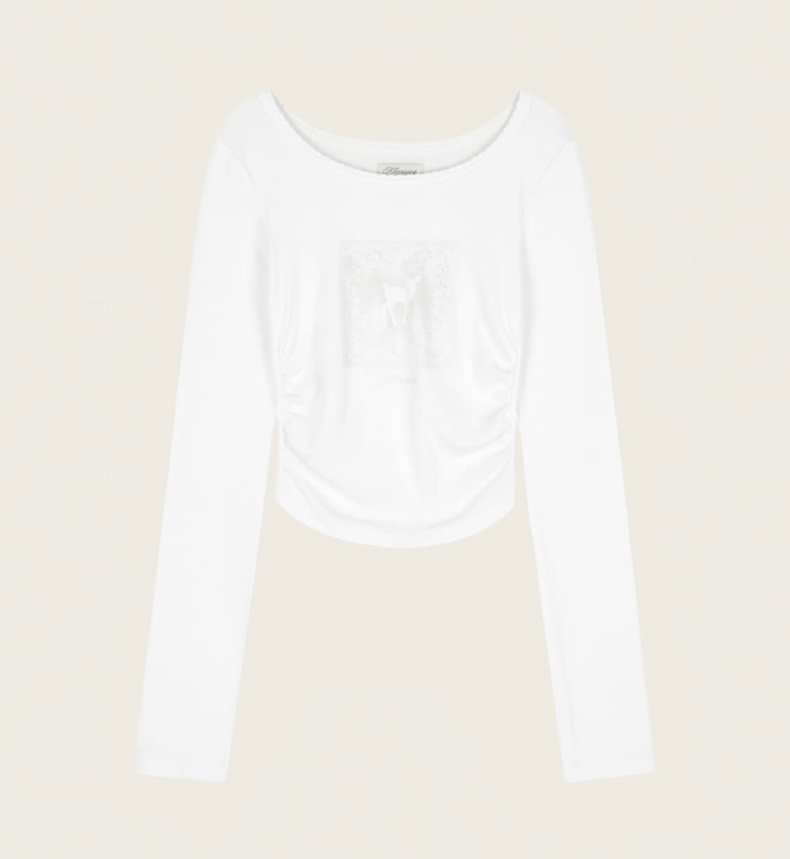 클리시어 Deer Garden Rib Top, Ivory 상품이미지1