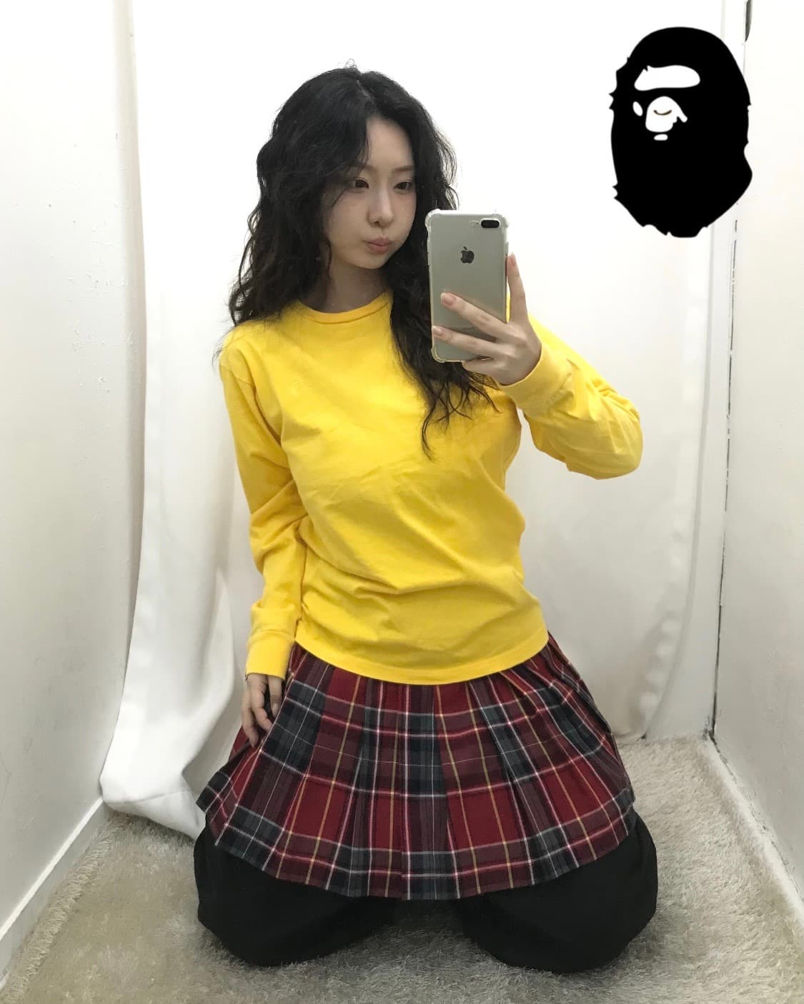 Bape Yellow Saru Long Sleeves 상품이미지1