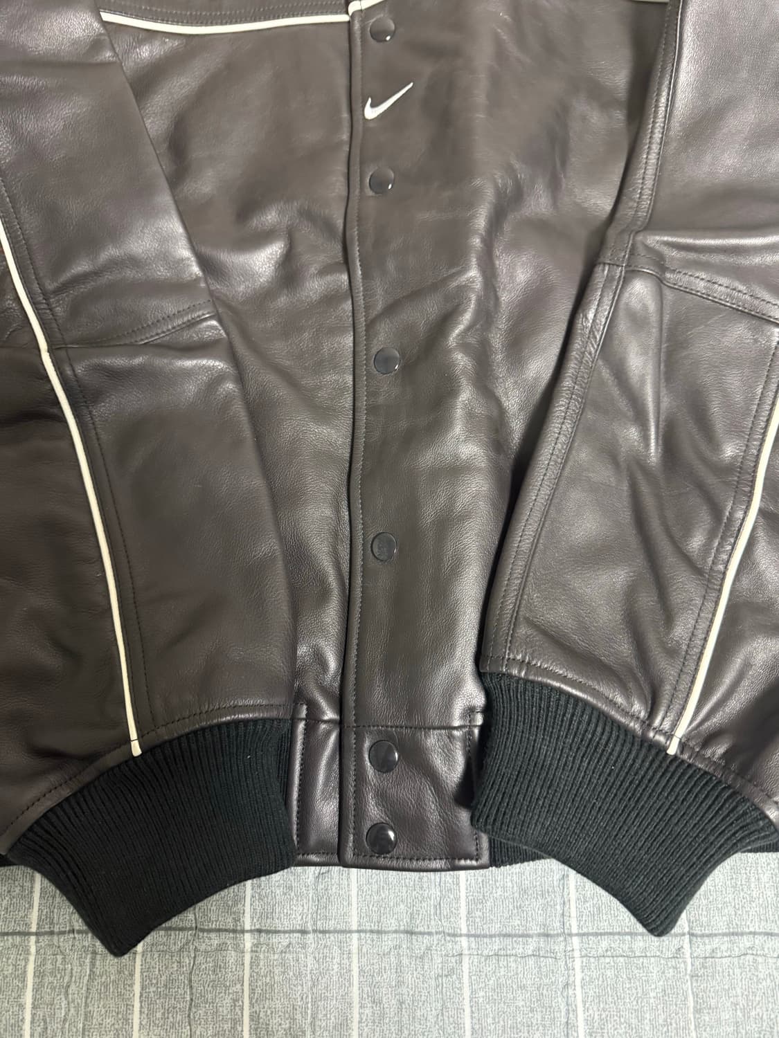 나이키 x 슈프림 레더 바시티 자켓 XL 택달린 새상품 상품이미지3