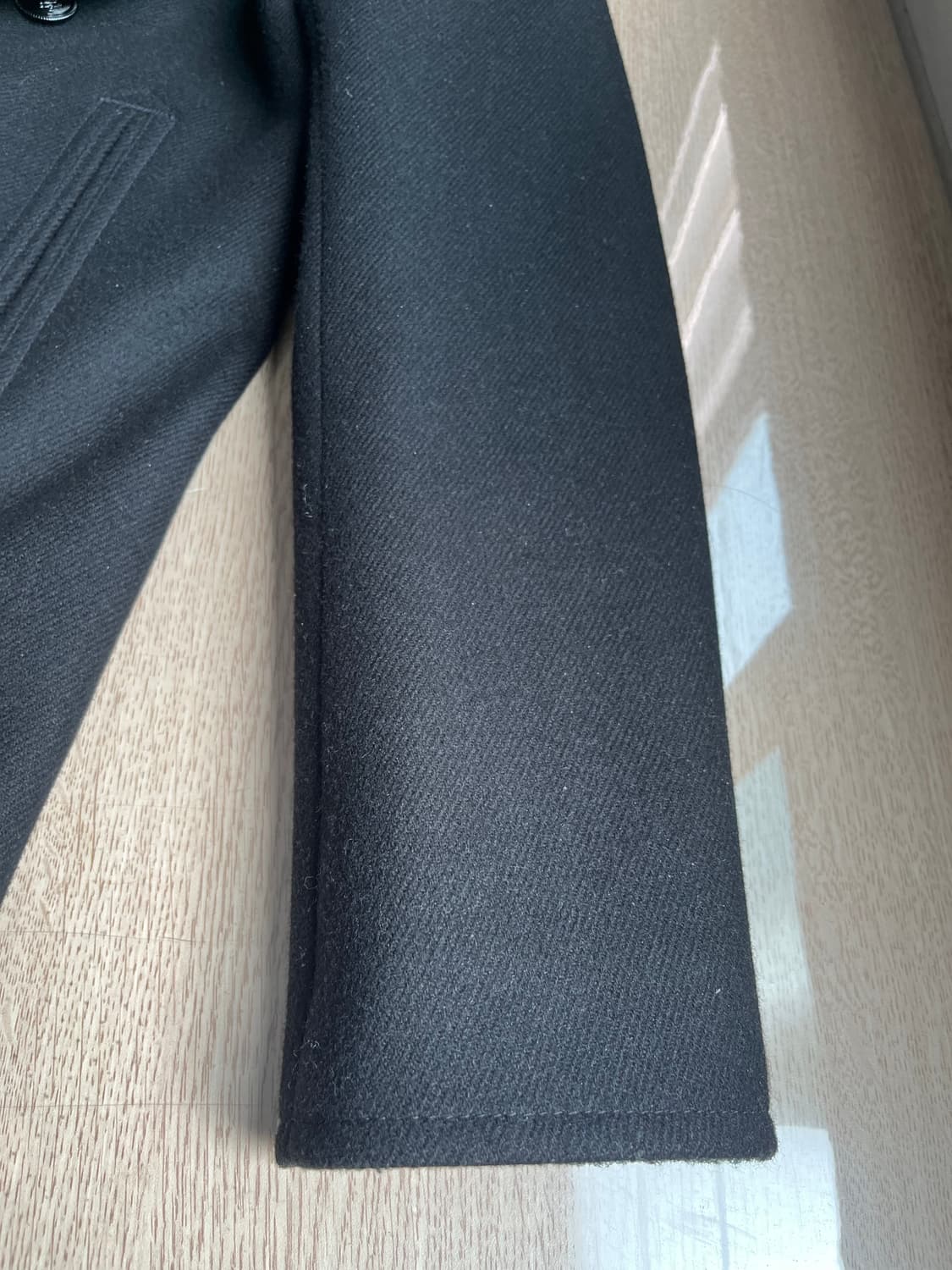 46 생로랑 뉴트리아 리얼 퍼 카라 피코트 자켓 상품이미지4