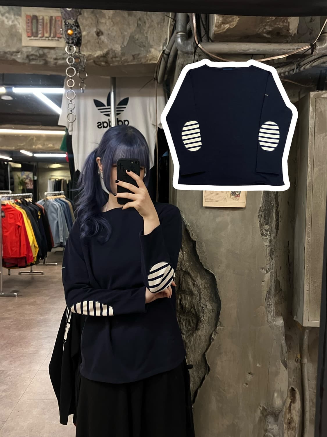 세인트제임스 길도 엘보패치 롱슬리브 네이비 #csz2219 상품이미지1