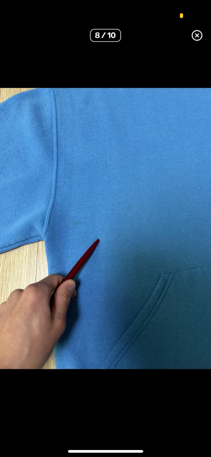 90s 빈티지 러셀 후드 베이비 블루 M 상품이미지8