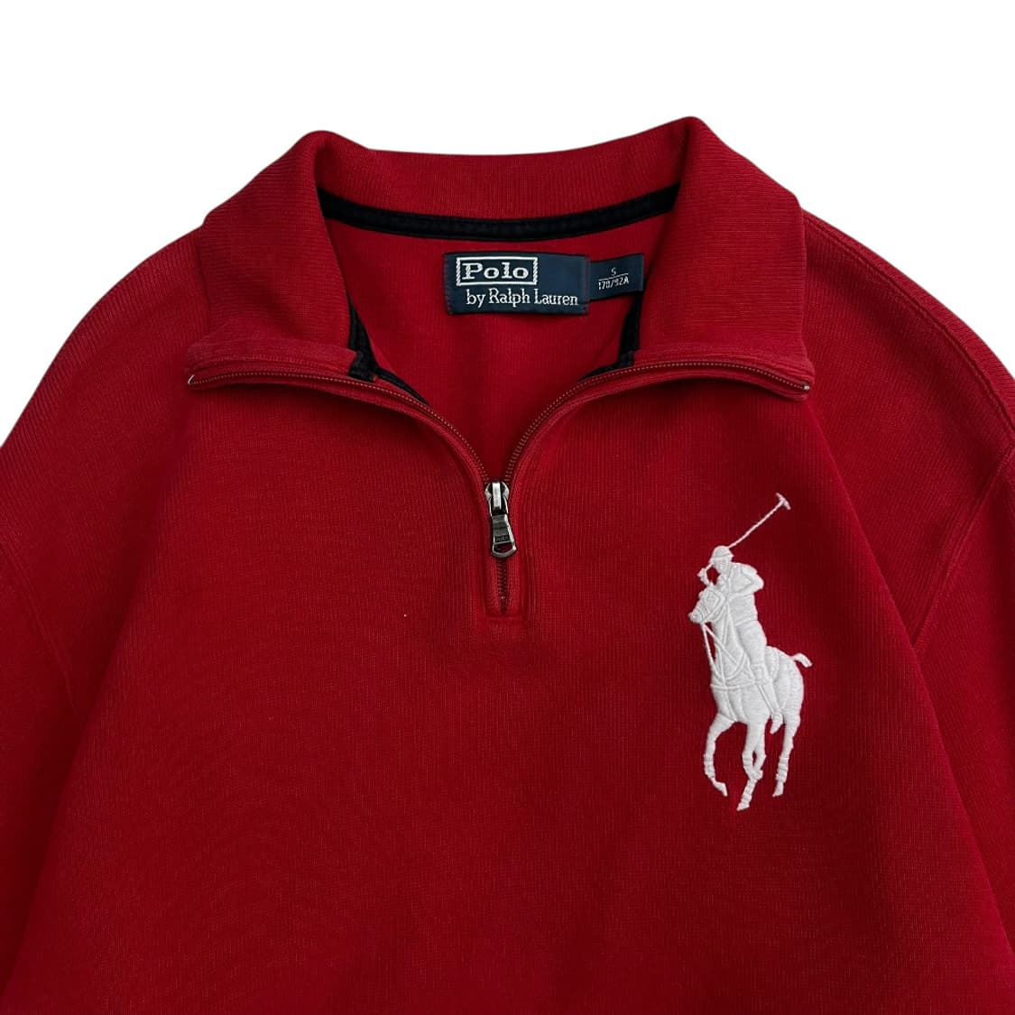 폴로 랄프로렌 빅포니 와펜 레드 반집업 S 상품이미지4