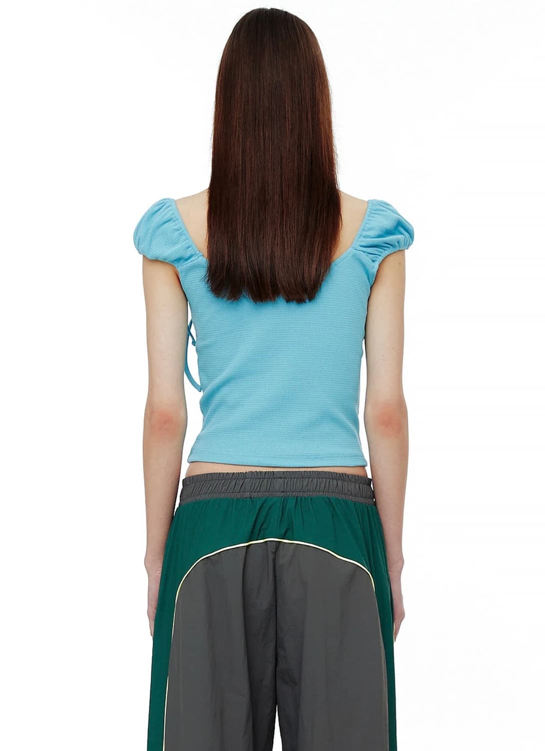 CREASE SHIRRING HALF TOP / BLUE 상품이미지2