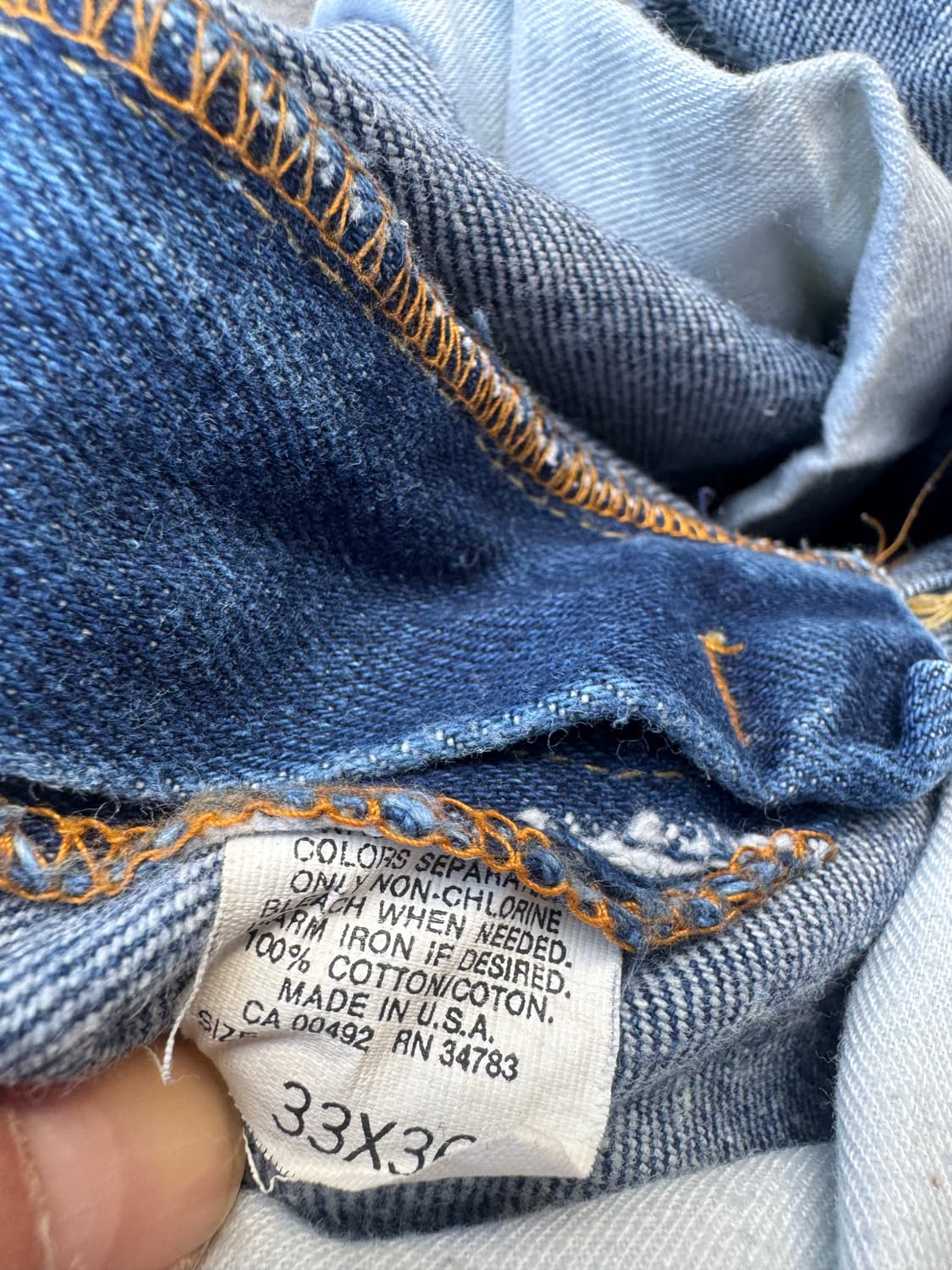 70s lee 빈티지 200 talon지퍼 웨스턴 워싱 데님 팬츠 32 상품이미지7