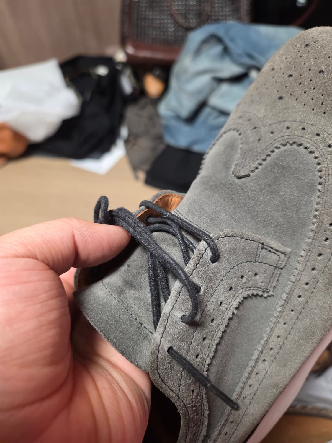 (영국산) 톰브라운 그레이 스웨이드 윙팁 상품이미지7