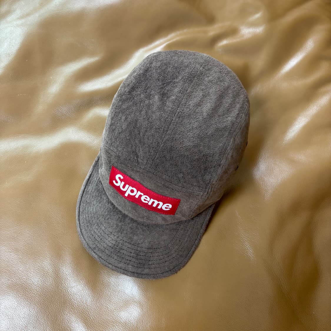 슈프림 캠프캡 모자 박스로고 23ss 스웨이드 브라운 상품이미지6