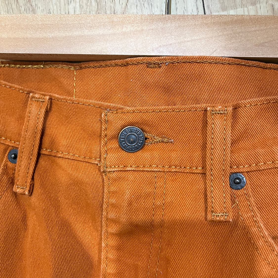 (29/32) 리바이스 511 디스트로이드 주황 데님 진 상품이미지5