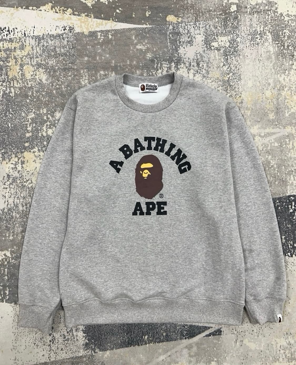베이프 Bape 컬리지로고 맨투맨 그레이 상품이미지1