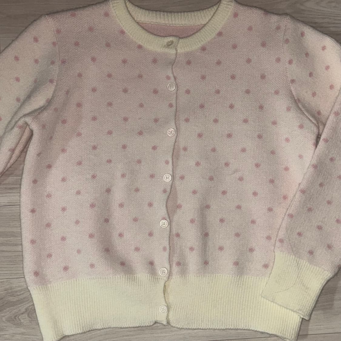 핑크 갸루 도트 가디건 상품이미지1