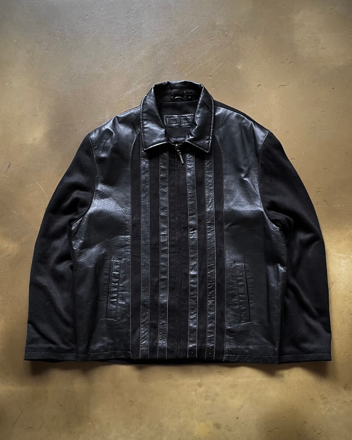 Jhane Barnes Leather Panel Stripe Jacket 상품이미지3