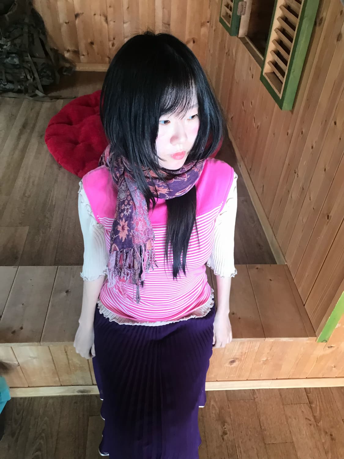 vintage pink scarf 상품이미지8