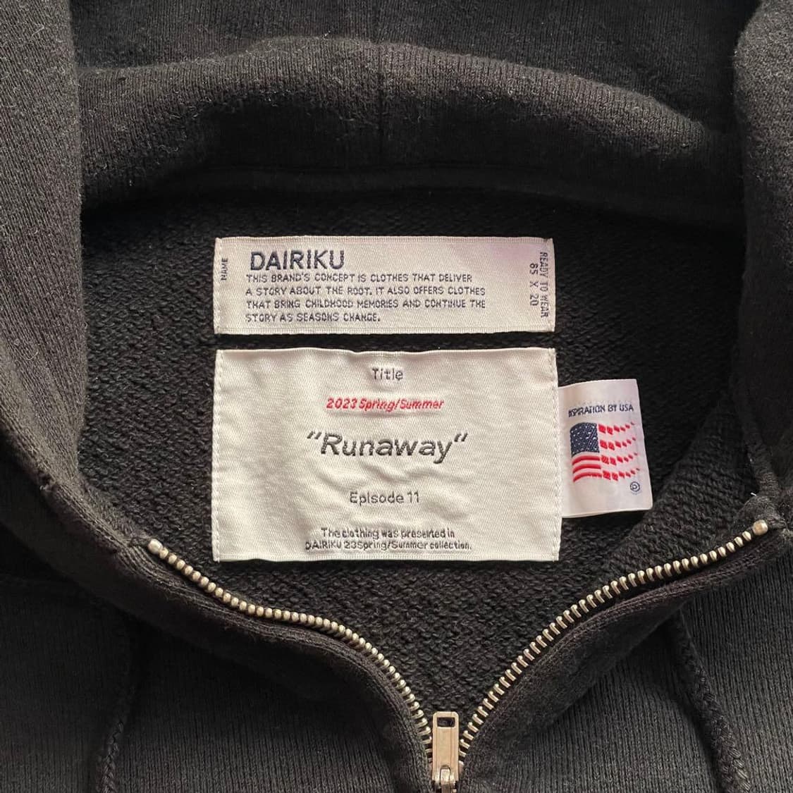 dairiku 23ss water-repellet zip hoodie 상품이미지4