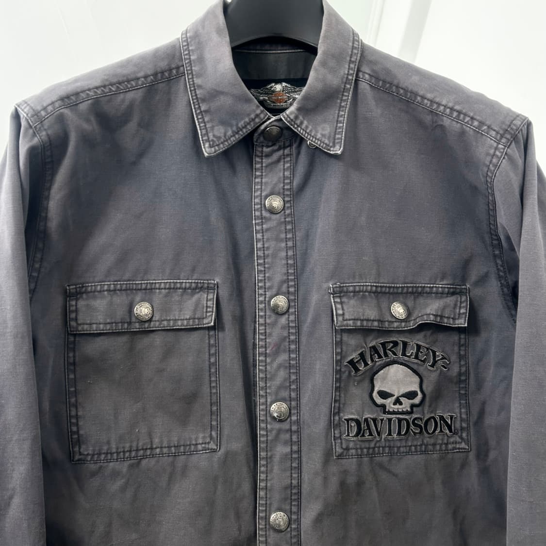 할리데이비슨 스컬 데님 셔츠 자켓 상품이미지6