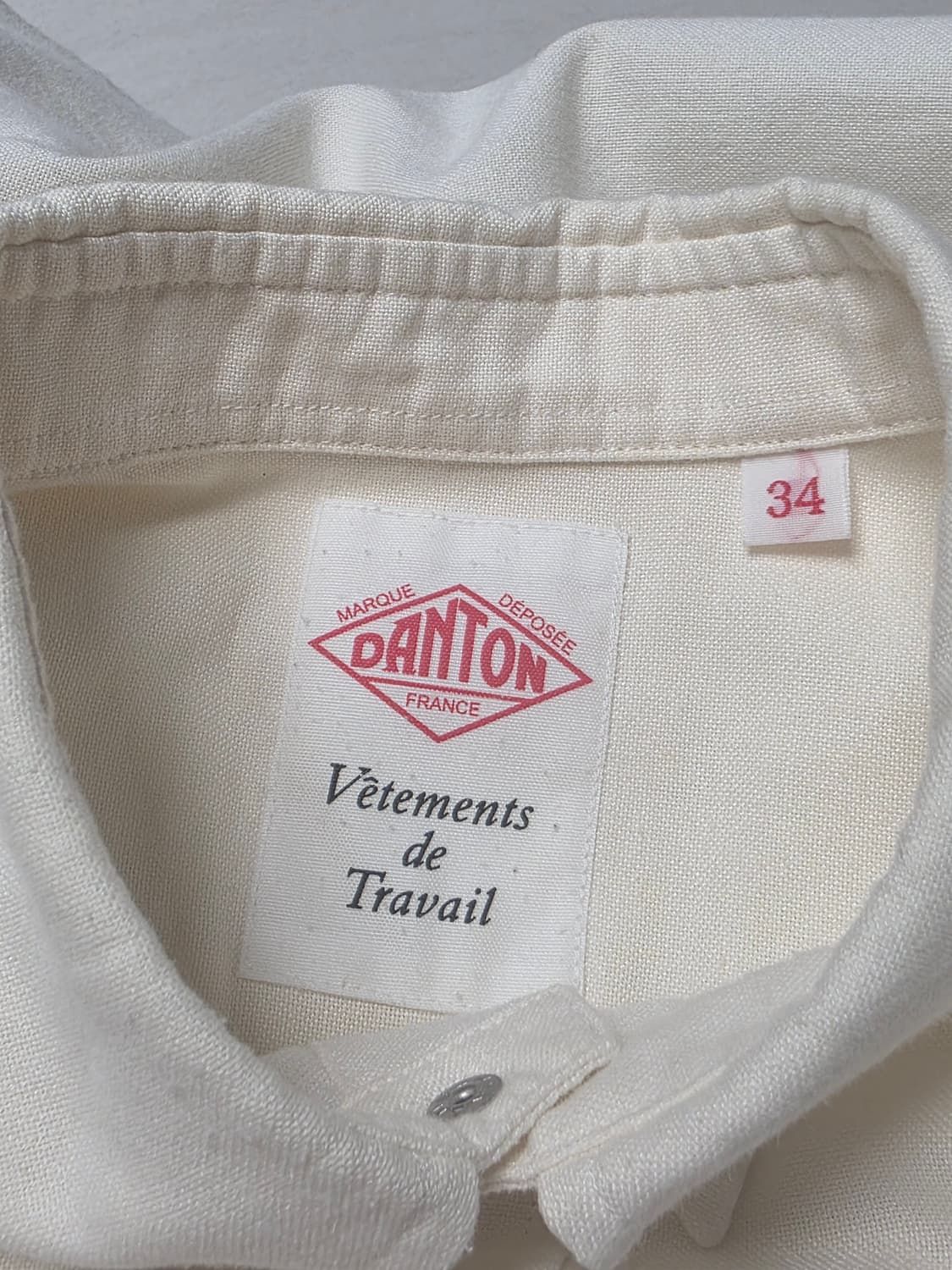 단톤 반팔 셔츠 아이보리 34사이즈 상품이미지4