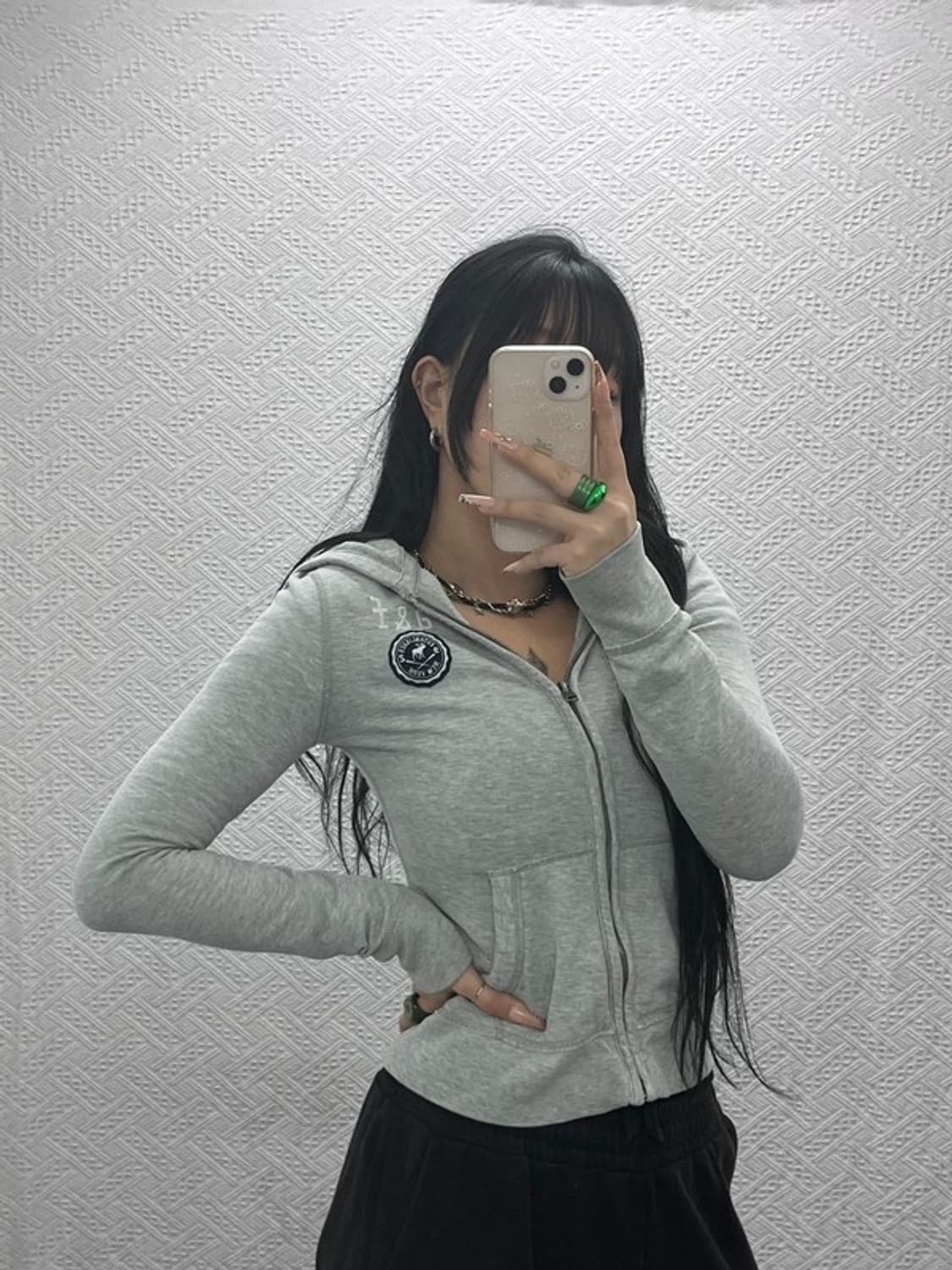 아베크롬비 빈티지 Y2K 00's 멜란지 기모 후드집업 XL C08203 상품이미지1