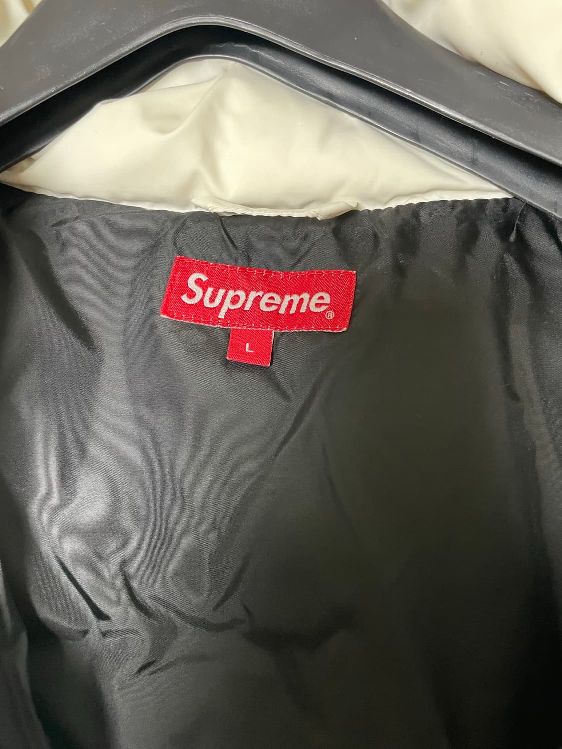 슈프림 로고 테이프 퍼피 패딩 L 상품이미지2