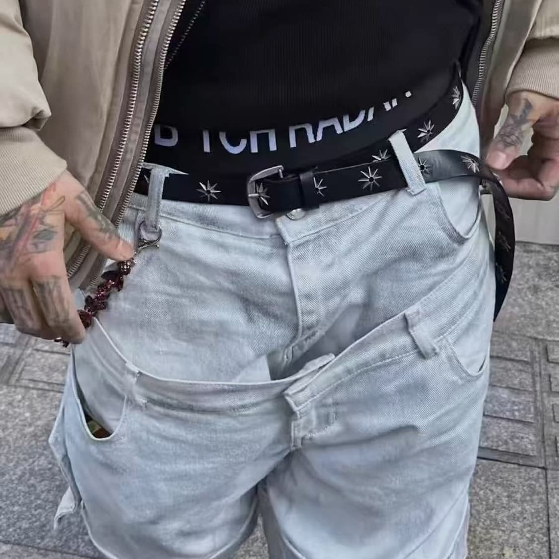 심플 블랙 스타일 레트로 징 벨트 상품이미지3