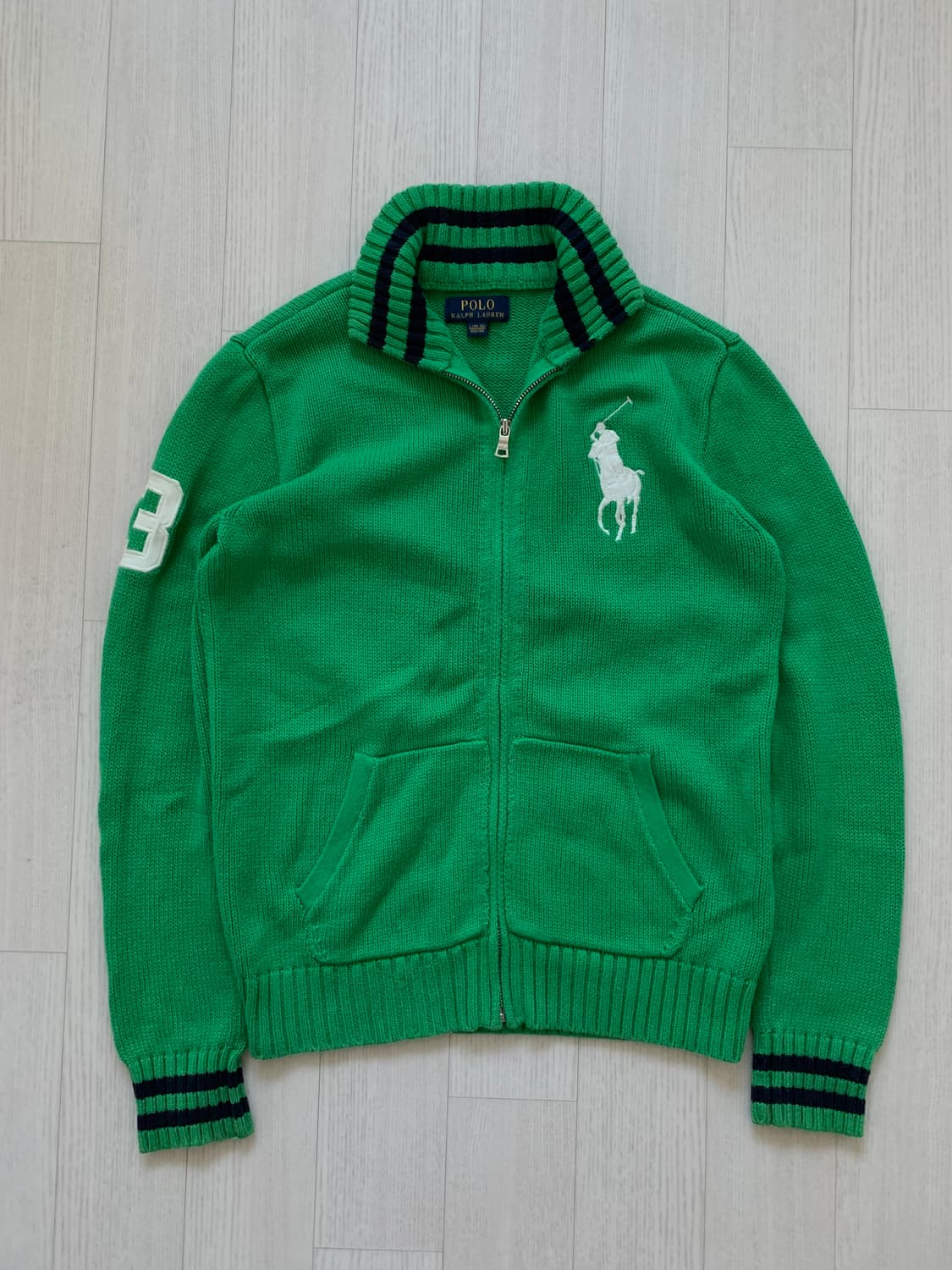 폴로 랄프로렌 빅포니로고 그린 니트 집업 상품이미지6
