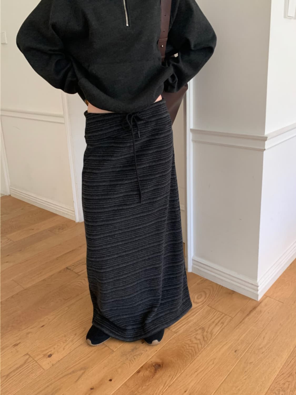 유이니 prima 스트라이프 밴딩 롱스커트 상품이미지2