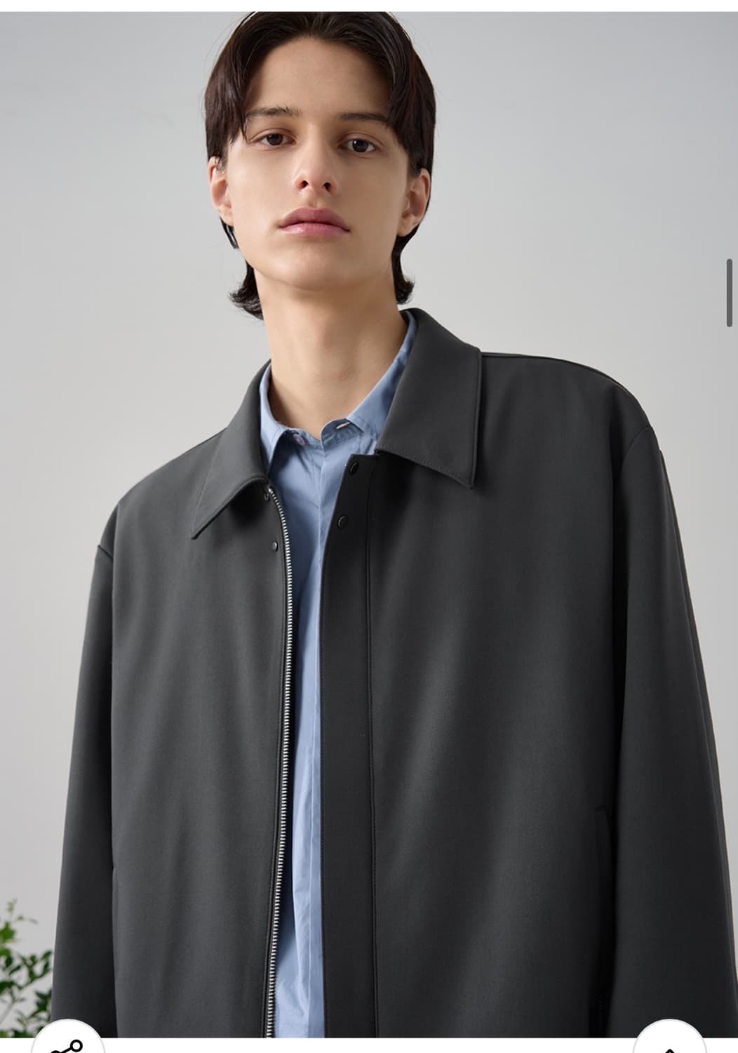 (L) 드로우핏 울 크롭 미니멀 블루종 자켓 [CHARCOAL] 판매 상품이미지4