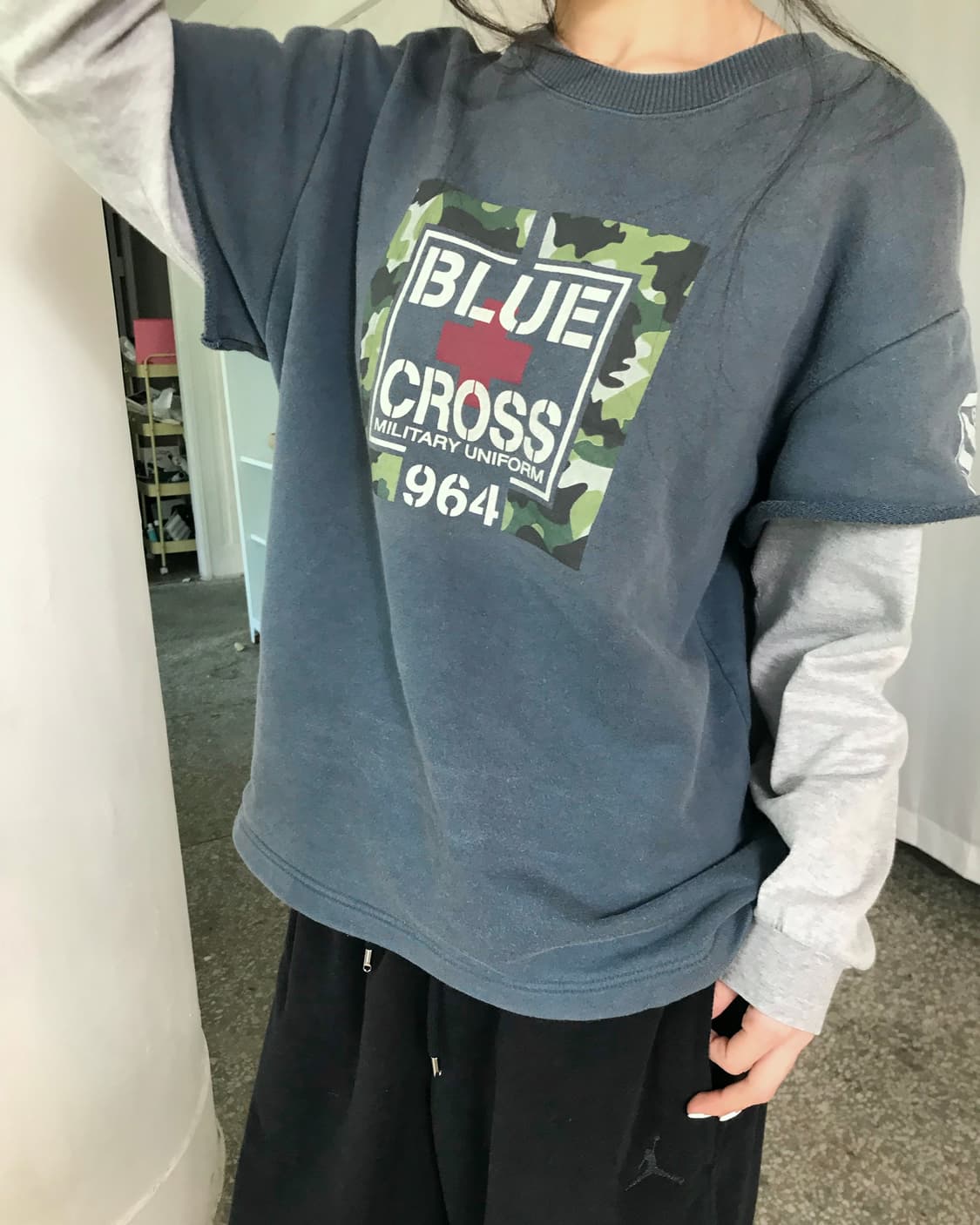 블루 크로스 티셔츠 상품이미지2