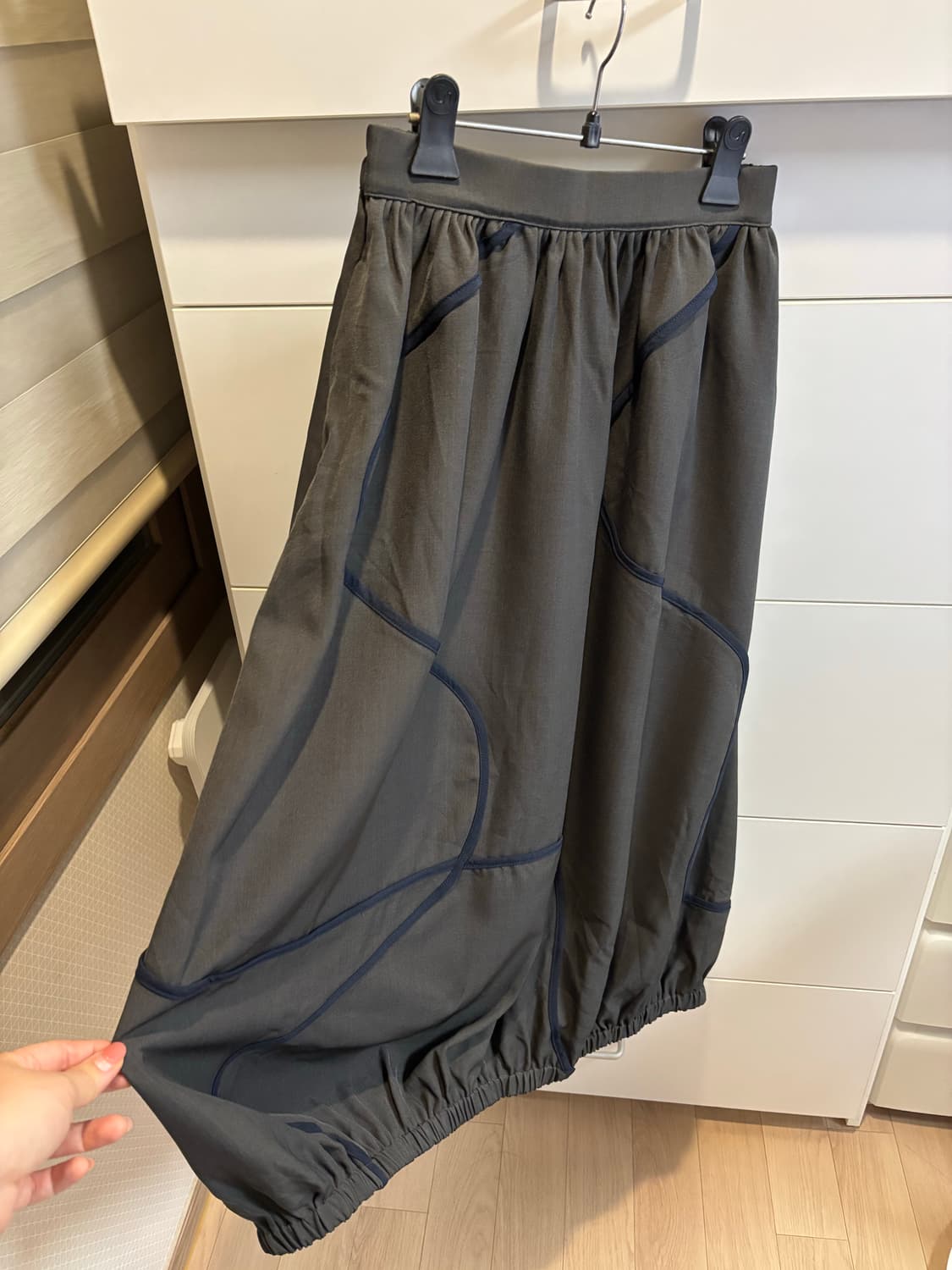 일본구매 그레이 유니크 벌룬 롱 스커트 상품이미지2